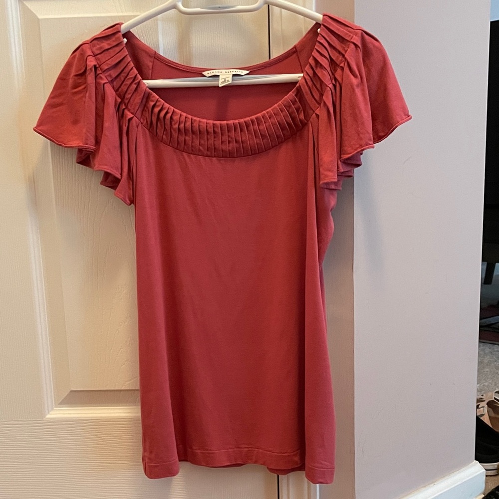Banana Republic Pleated Pink Top